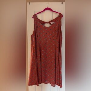 Orange zebra print 2X dress with pockets